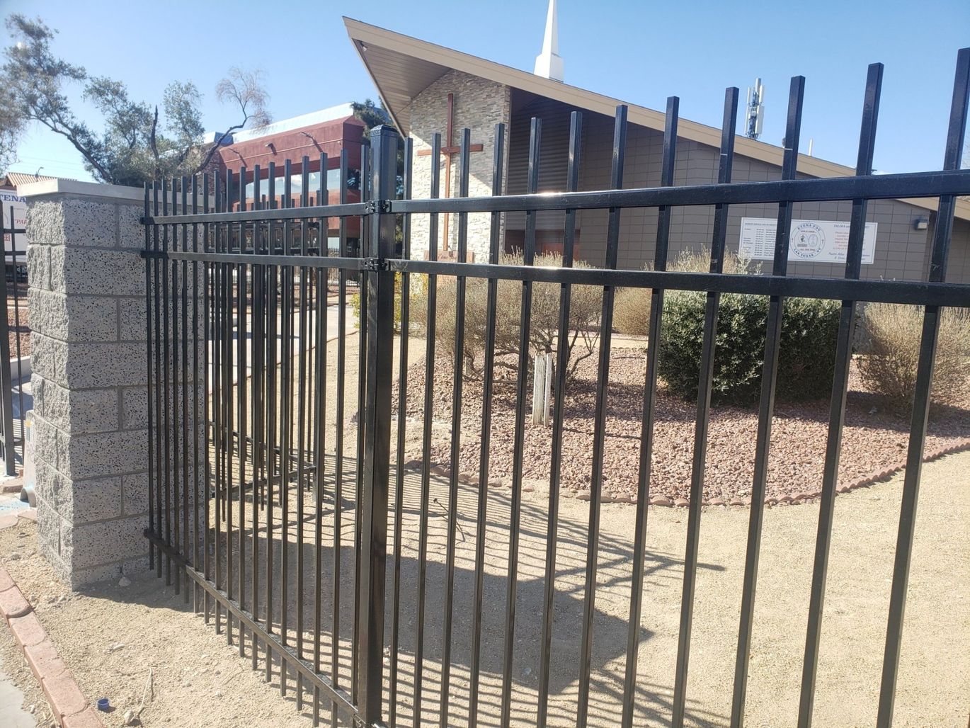 Commercial fence project at Lutheran Church